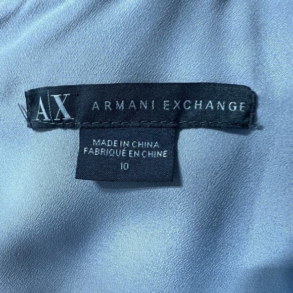 Armani Exchange Dress 10 Gray‎ Embroidered Belted Short Dolman Sleeve Mesh Lined - Picture 10 of 12